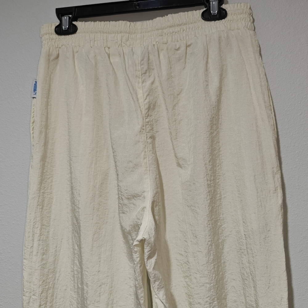 Vintage 90s Parachute Pants Large White Windbreaker Lightweight - Picture 5 of 13